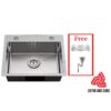 Imported handmade single bowl kitchen sink with complete fittings-product image 3