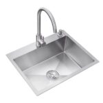 Imported handmade single bowl kitchen sink with complete fittings-product image 5