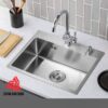 Imported handmade single bowl kitchen sink with complete fittings-product image 5