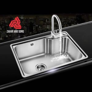 Imported machine made single bowl kitchen sink with complete fittings-product image 2