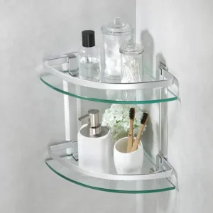 2 Tier Glass Corner Shelf